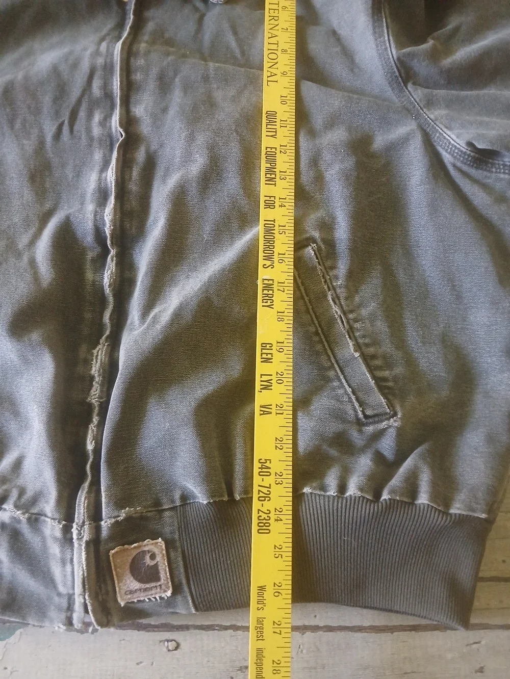 Vtg. Carhartt Men’s J102 Work Jacket 2XL Gray/Moss Distressed